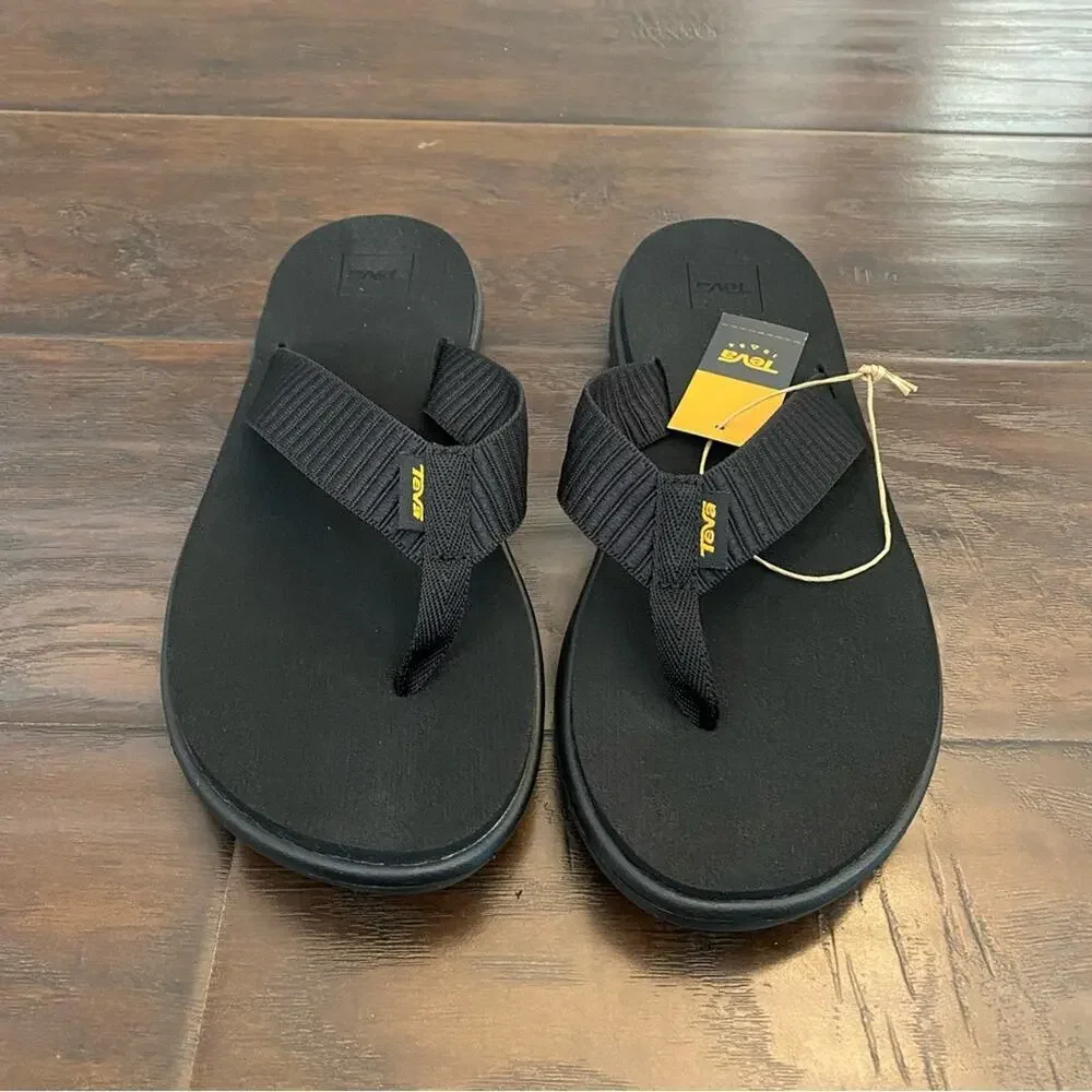 Teva Voya Flip Flop thong Sandals Bar Street Black Lightweight size 11